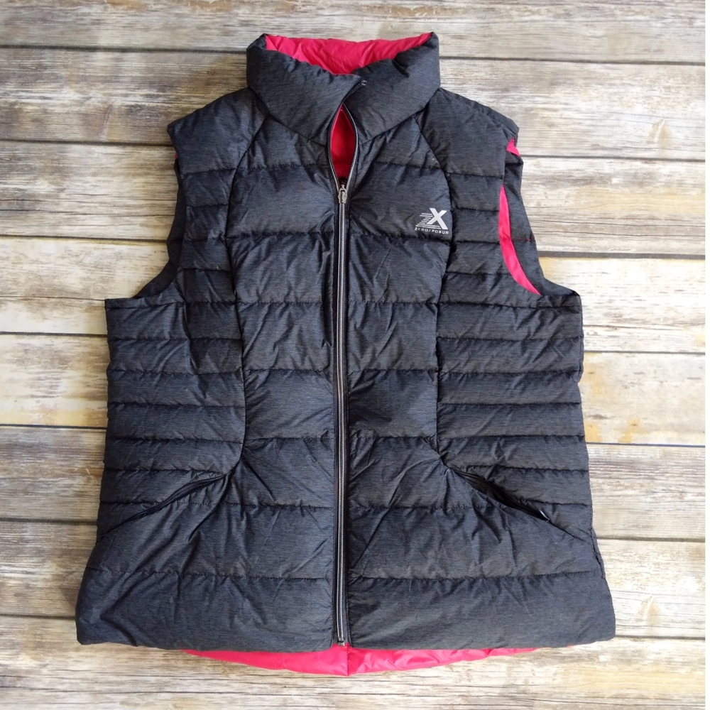 ZeroXposur Black Quilted Puffer Vest with Pink Lining